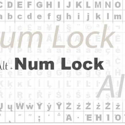 как быстро использовать Нумлок символы напечатать текст Num Lock
